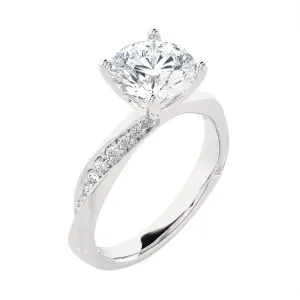 2 1/3 ctw Round Lab Grown Diamond Side Stone Engagement Ring