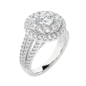 2 3/4 ctw Round Lab Grown Diamond Halo Engagement Ring