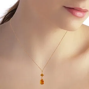 2 Carat 14K Solid Rose Gold Laughter Citrine Necklace