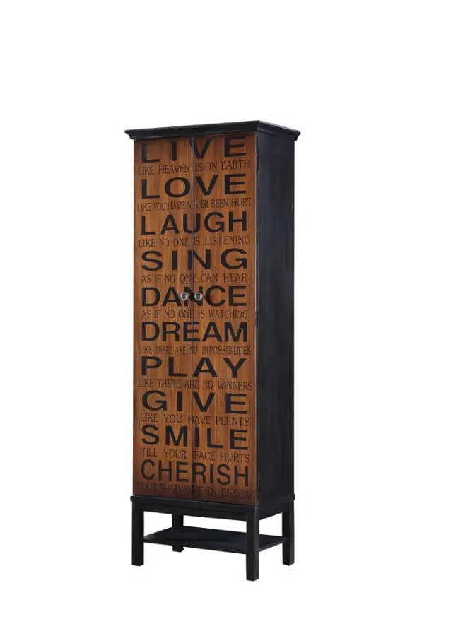 2-door Accent Cabinet Rich Brown and Black