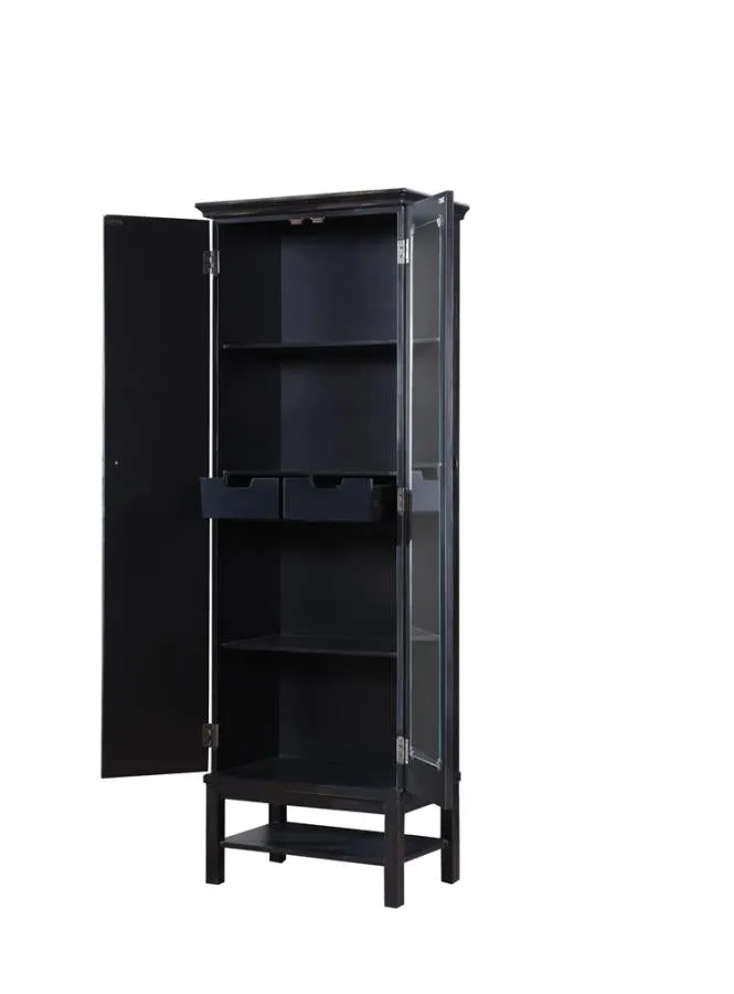 2-door Accent Cabinet Rich Brown and Black