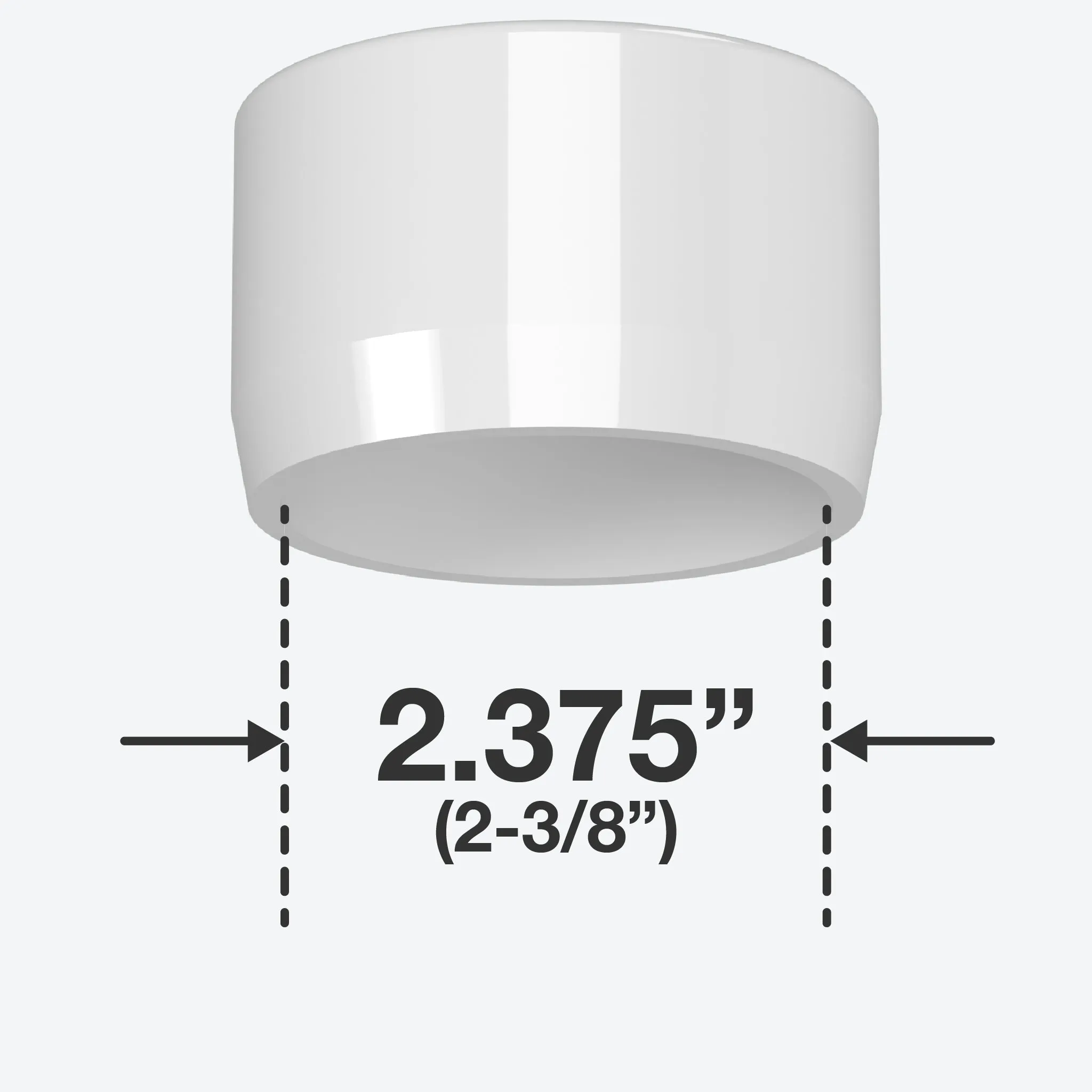 2 in. External Flat PVC End Cap, Furniture Grade - White