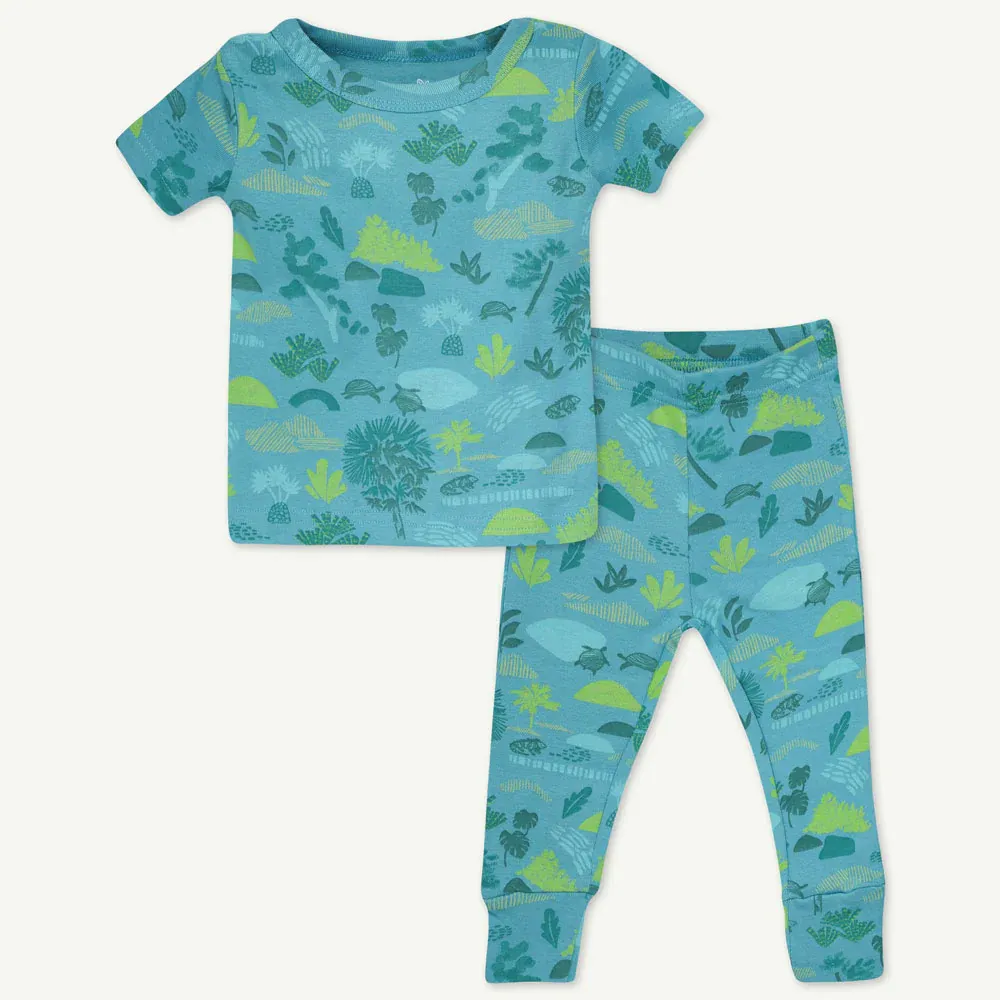 2-PC Pajama Set in Eco Jungle Print- Baby; RS22M2227