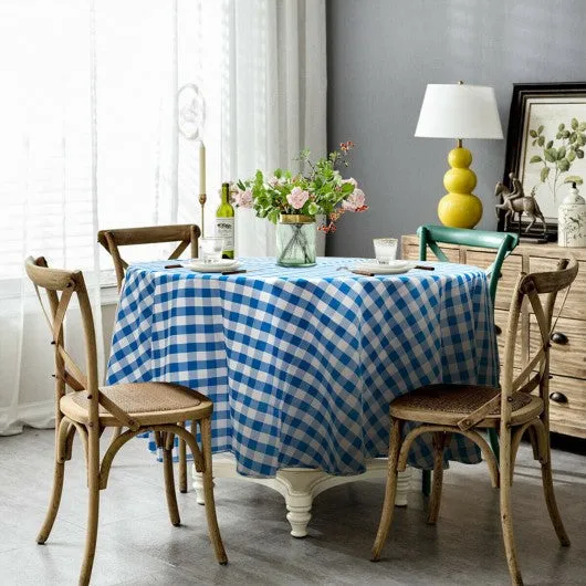 2 Pcs Stain Resistant and Wrinkle Resistant Table Cloth-Blue