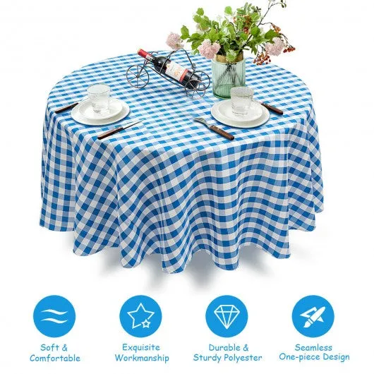 2 Pcs Stain Resistant and Wrinkle Resistant Table Cloth-Blue