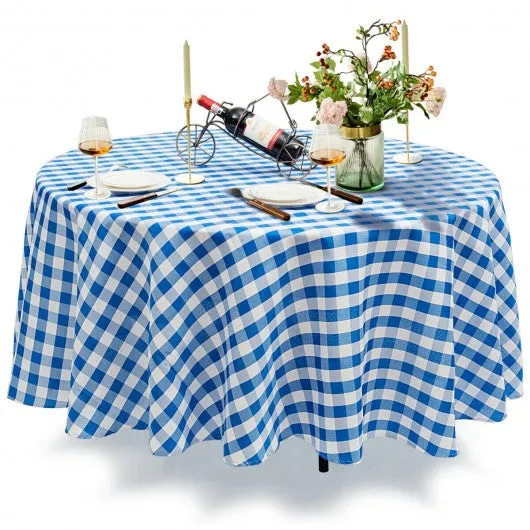 2 Pcs Stain Resistant and Wrinkle Resistant Table Cloth-Blue