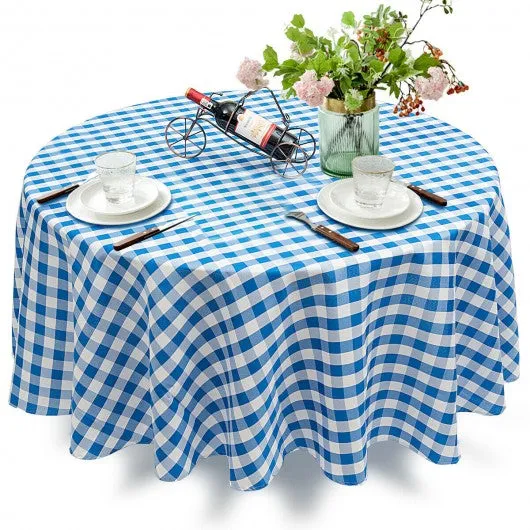 2 Pcs Stain Resistant and Wrinkle Resistant Table Cloth-Blue