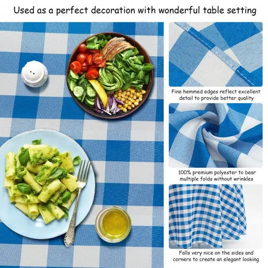 2 Pcs Stain Resistant and Wrinkle Resistant Table Cloth-Blue