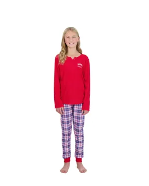 2-Piece Brushed Jersey Pajama Set - Snuggle, Red & Pink Pajama Set for Girls