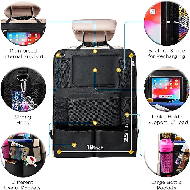 2-Piece: Car Rear Seat Organizer Storage Bag