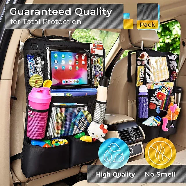 2-Piece: Car Rear Seat Organizer Storage Bag