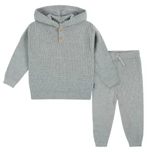 2-Piece Infant and Toddler Boys Heather Gray Sweater Knit Set