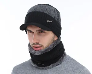 2 Piece Wool Beanie Cap and Scarf