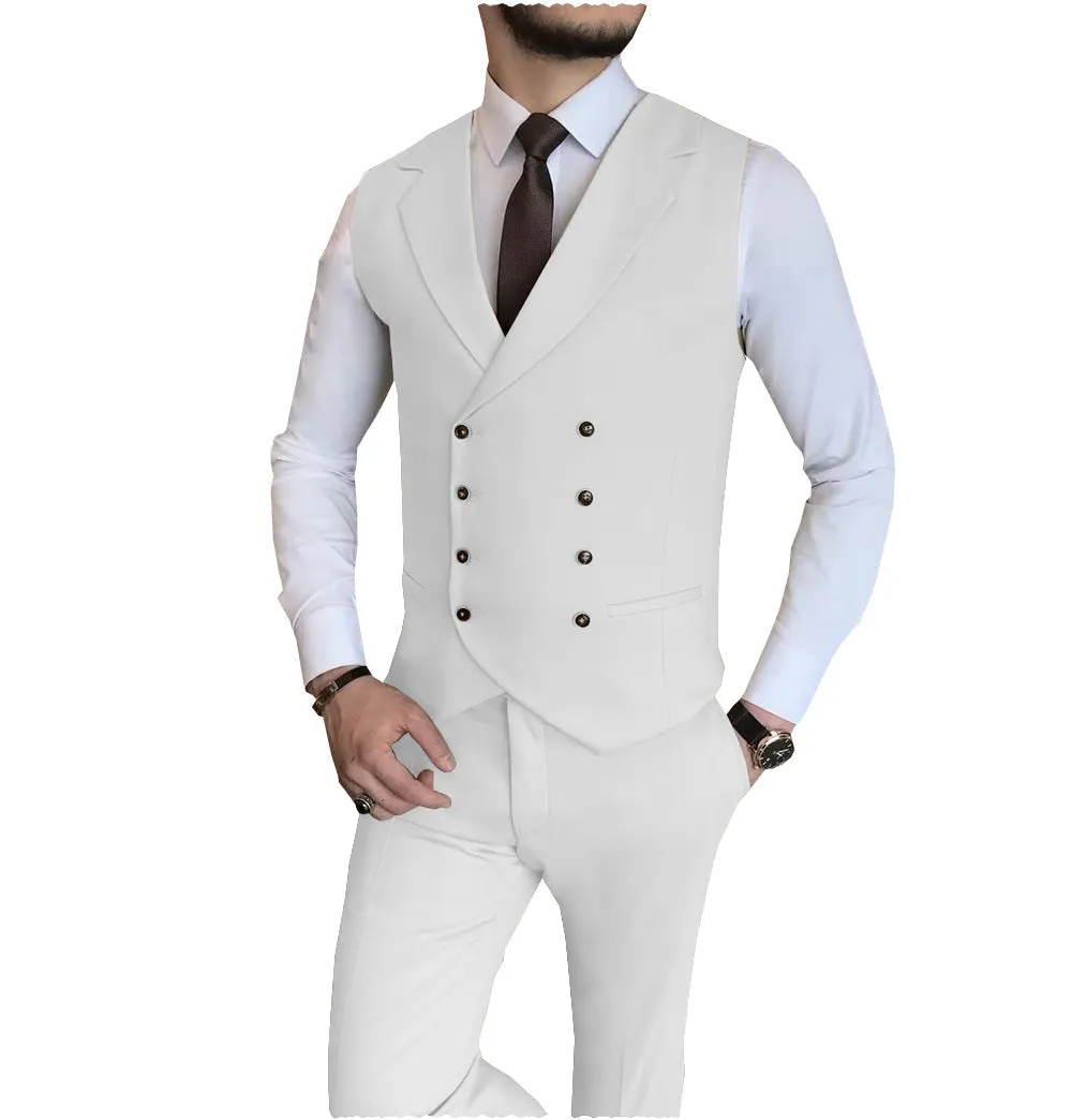 2 Pieces Casual Mens Fit Suit For Wedding (Vest   Pants)