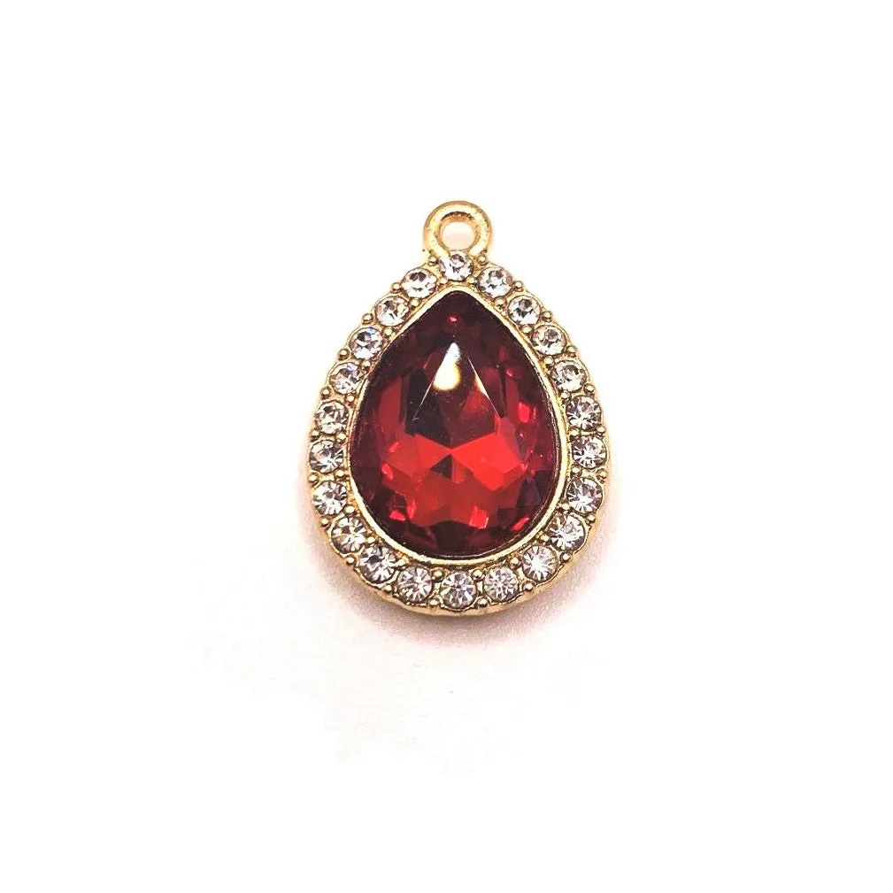 2 Pieces Red and Diamond Rhinestone Pendants