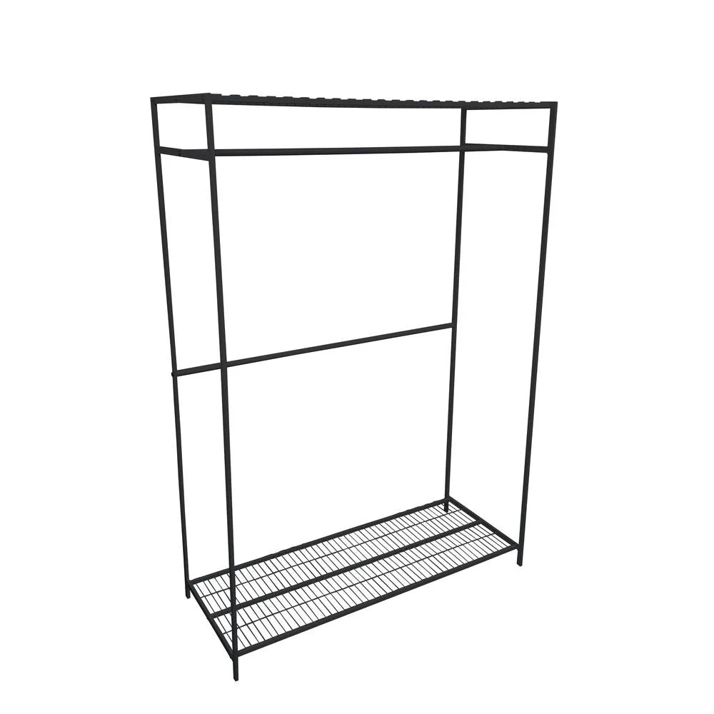 2 Shelf Clothes Rack Matte Black