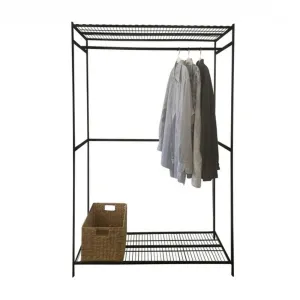 2 Shelf Clothes Rack Matte Black