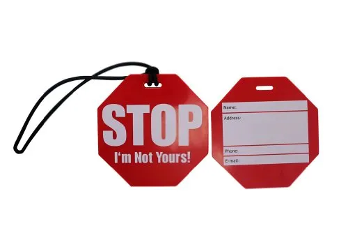 2-Stop Sign Tag Red Luggage Tag for Travel By Marshal