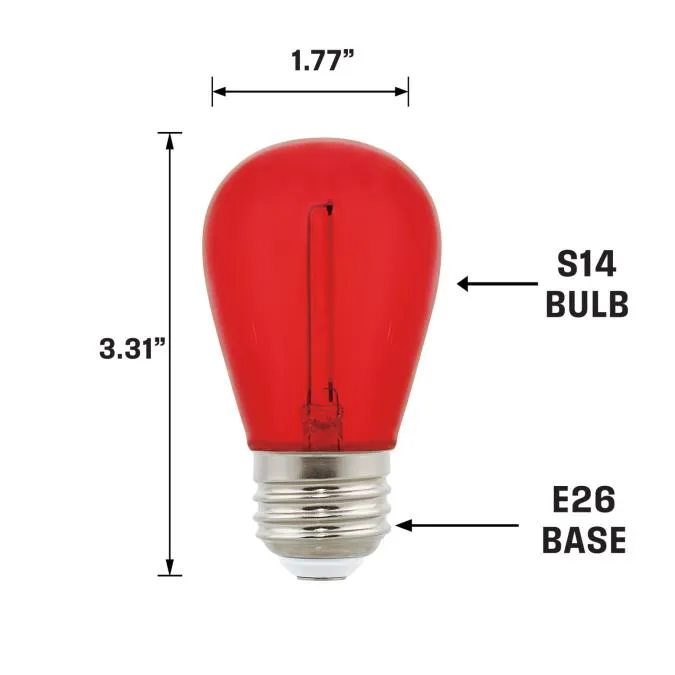 2 Watt (40 Watt Equivalent) S14 Filament LED Light Bulb