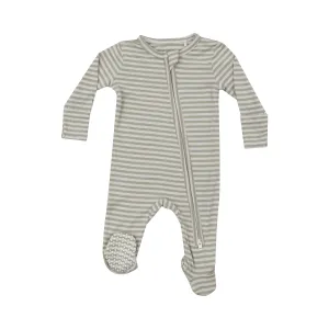 2 Way Zipper Footie - Desert Sage Stripe