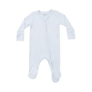 2 Way Zipper Footie - Light Blue Stripe