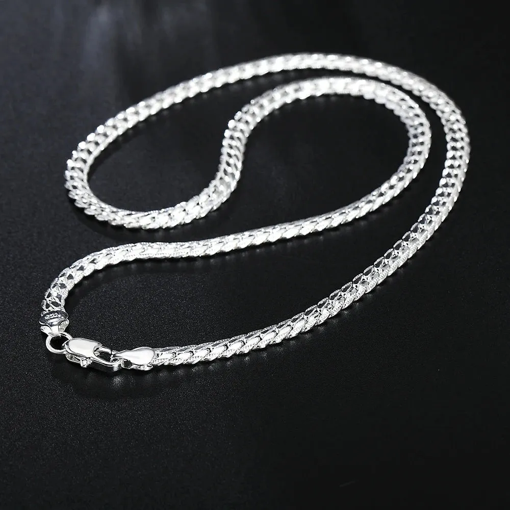 20-60cm 6mm Silver Color luxury brand design noble Necklace Chain For Woman Men Fashion Wedding Engagement Jewelry