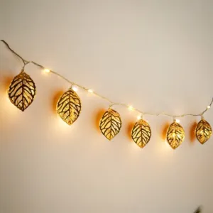 20 Golden Leaf LED String Lights 2.2M