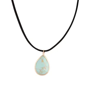 20 mm Teardrop Semi-Precious Pendant Necklace