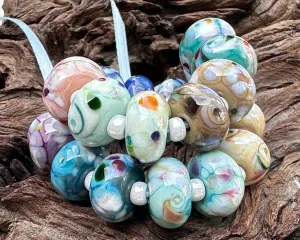 20 Mosaic Twists Lampwork Beads Set SRA