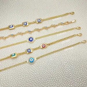 20 Trendy Evil Eye Frame Bracelets ($5.00 each) for $100 Gold Layered