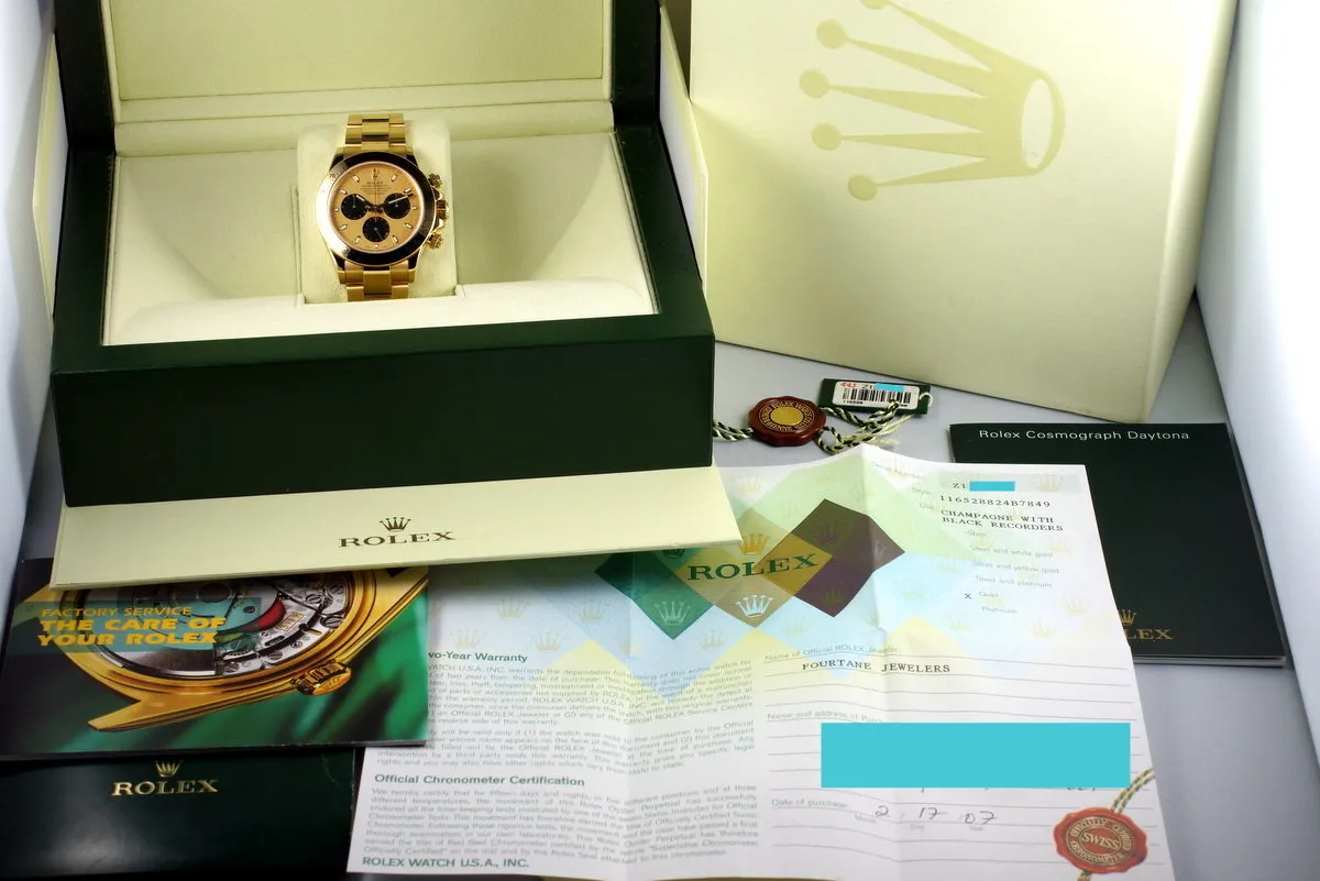 2006 Rolex YG Daytona 116528 with Box and Papers