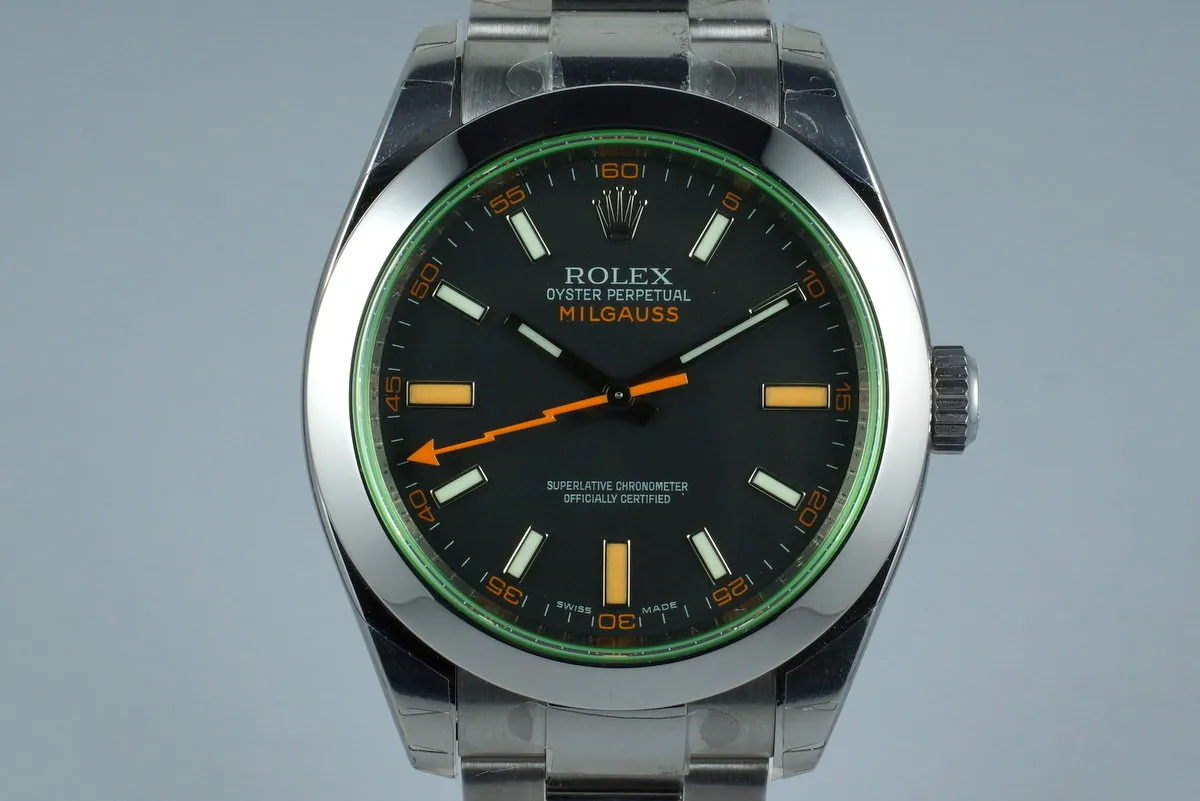 2009 Rolex Milgauss Black Dial 116400V MINT with Box and Papers