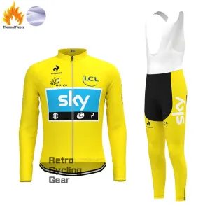 2012 yellow sky Fleece Retro Long Cycling Kits