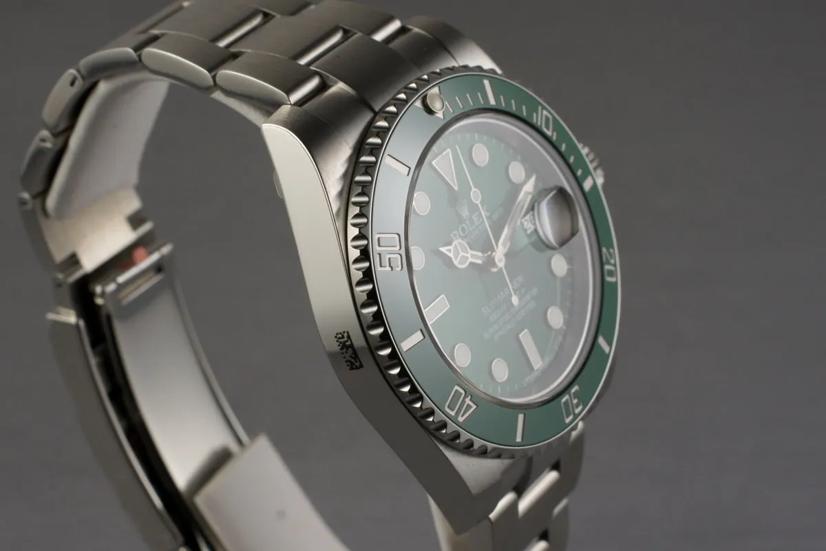 2014 Rolex Green Submariner 116610LV with Box and Papers MINT