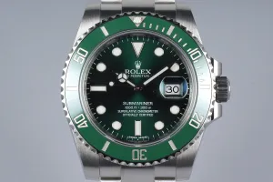 2014 Rolex Green Submariner 116610LV with Box and Papers