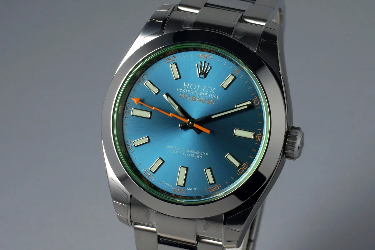 2016 Rolex Milgauss 116400GV with Box and Papers MINT