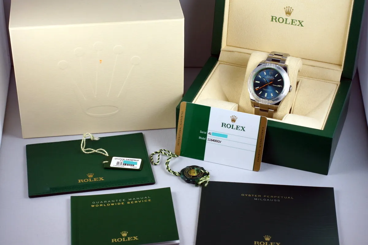 2016 Rolex Milgauss 116400GV with Box and Papers MINT