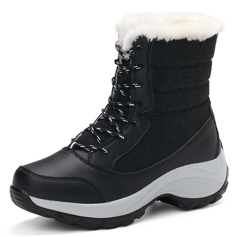 2016 women snow boots winter warm boots thick bottom platform waterproof ankle boots for women thick fur cotton shoes size 35-41