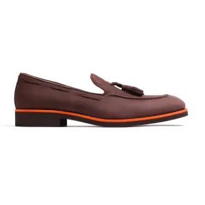 2017 Men's Brown Suede & Orange Tassel Loafer