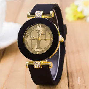 2017 New Fashion Brand Gold Geneva Casual Quartz Watch Women Crystal Silicone Watches Relogio Feminino Dress Wrist Watch Hot