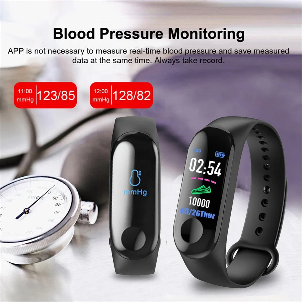 2018 New Women Sport Waterproof Smartwatch Blood Pressure Heart Rate Monitor Smart Watch Men Fitness Tracker Pedometer Watch M3