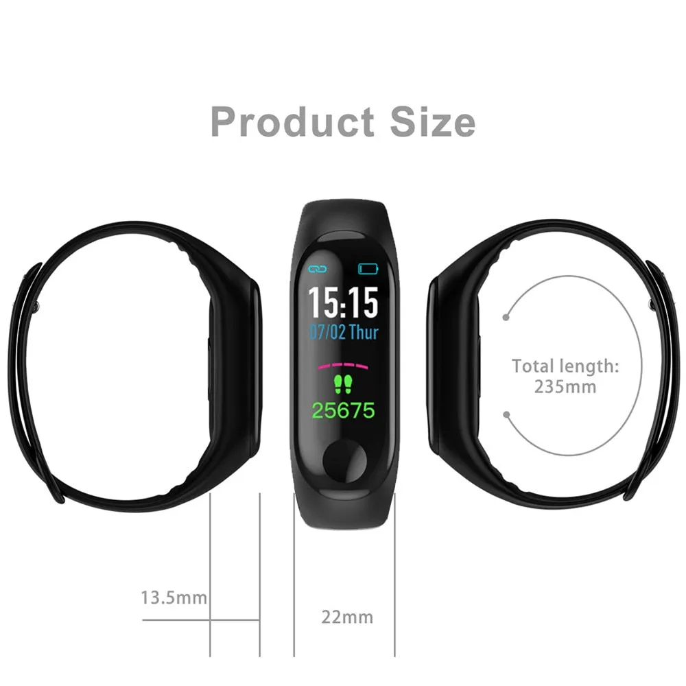 2018 New Women Sport Waterproof Smartwatch Blood Pressure Heart Rate Monitor Smart Watch Men Fitness Tracker Pedometer Watch M3