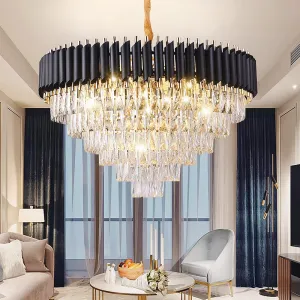 2019 New Arrival Modern Crystal Pendant Lights Elegant K9 Crystal Hanging Lamp lamparas de techo colgante moderna for livingroom