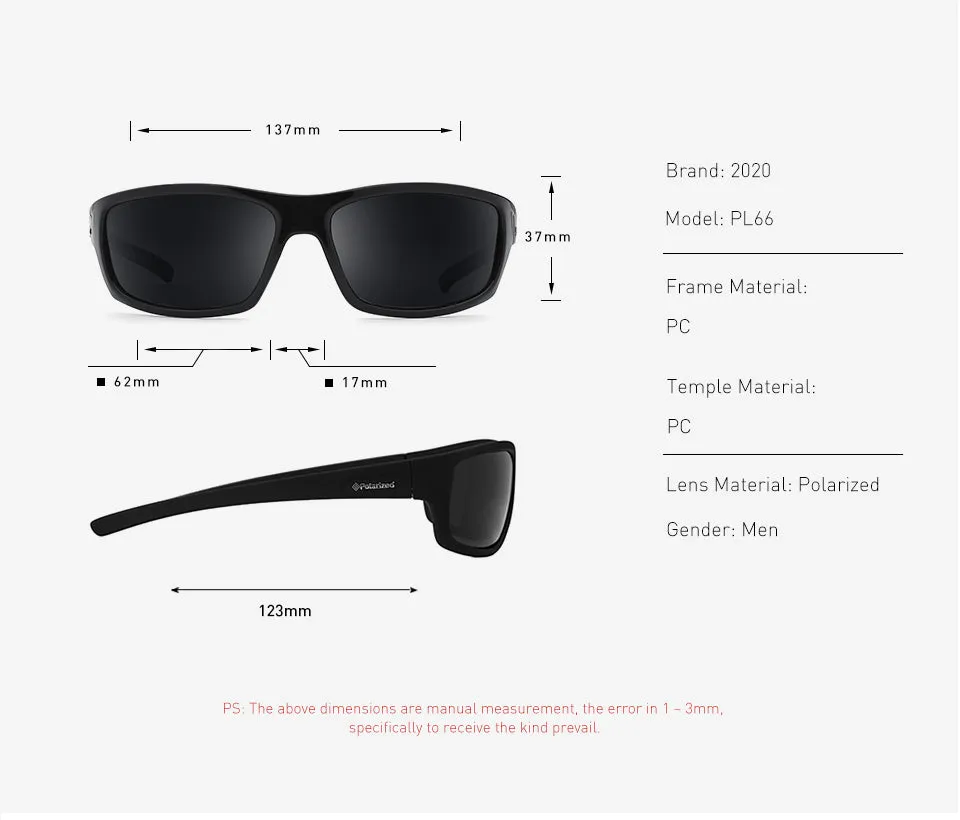 20/20 Polarized Sunglasses Men Square