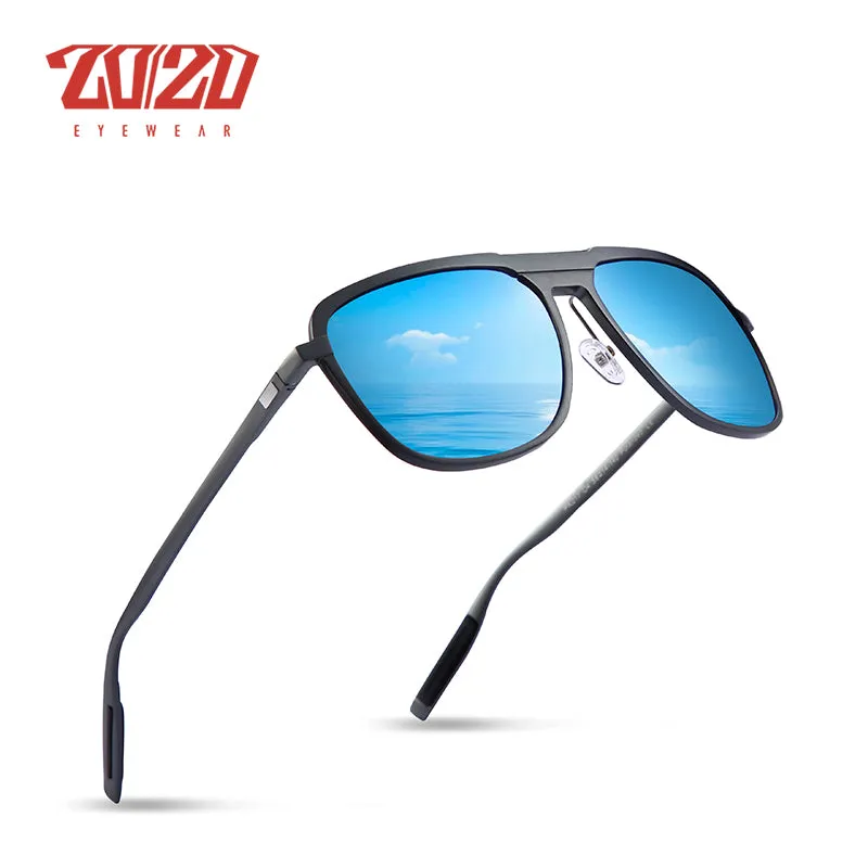 20/20 Unisex Full Rim Square Aluminum Polarized unglasses Pk017