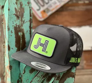 2021 Jobes Hats Trucker -All Grey/ neon green patch  (Limited)