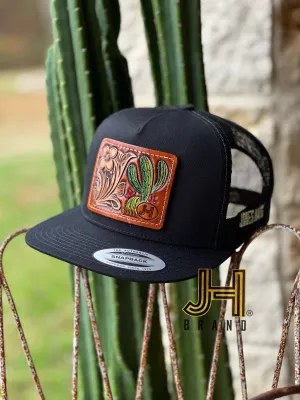 2023 Jobes Leather Patch Trucker - All Black Cactus Leather patch (Limited Edition)