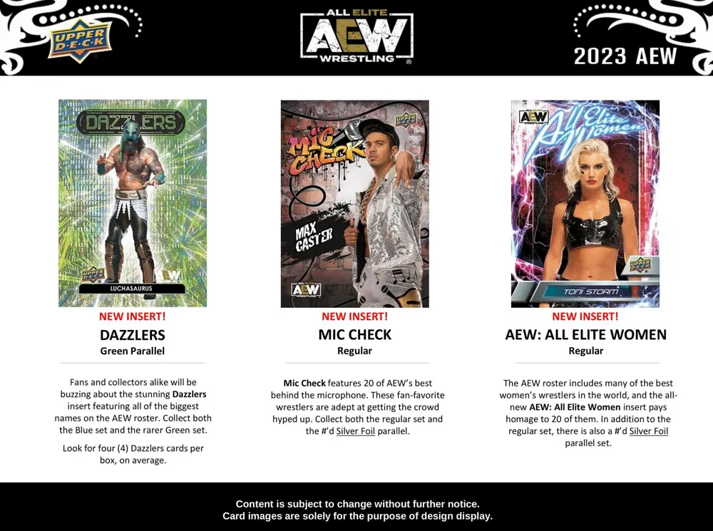 2023 Upper Deck All Elite Wrestling AEW Hobby Box 24 Packs per Box, 8 Cards per Pack