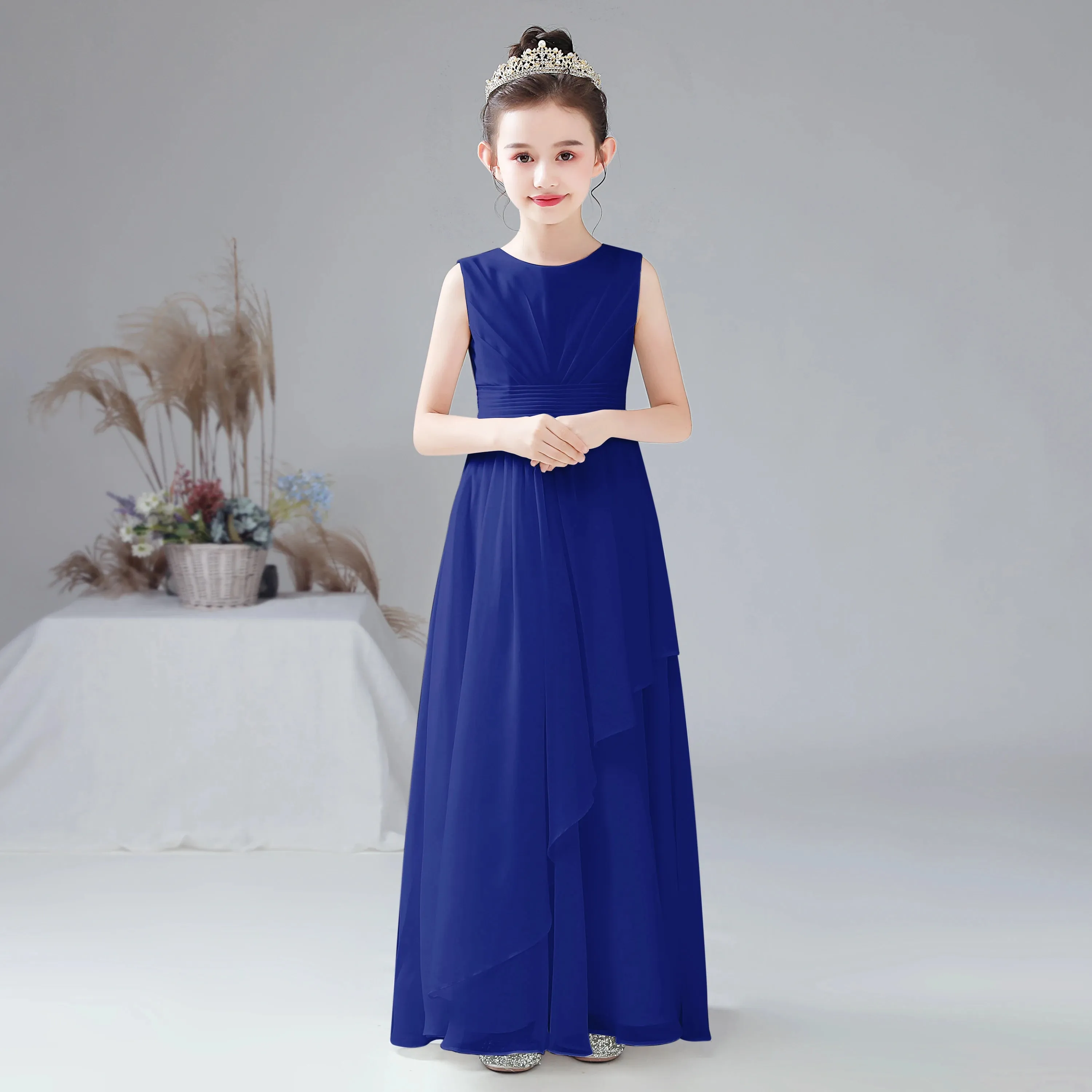 2024 Chiffon Flower Girl Dress for Weddings, First Communion, and Junior Bridesmaids