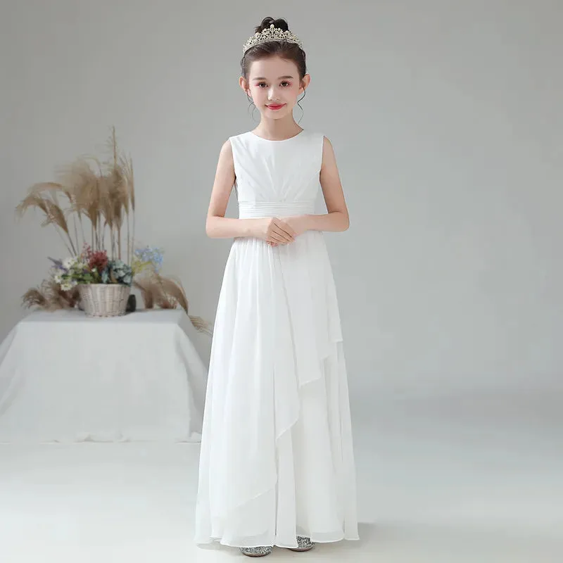 2024 Chiffon Flower Girl Dress for Weddings, First Communion, and Junior Bridesmaids